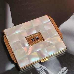 1950s AGME Art Deco Mother of Pearl Powder Compact